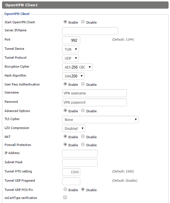 Zoog VPN settings